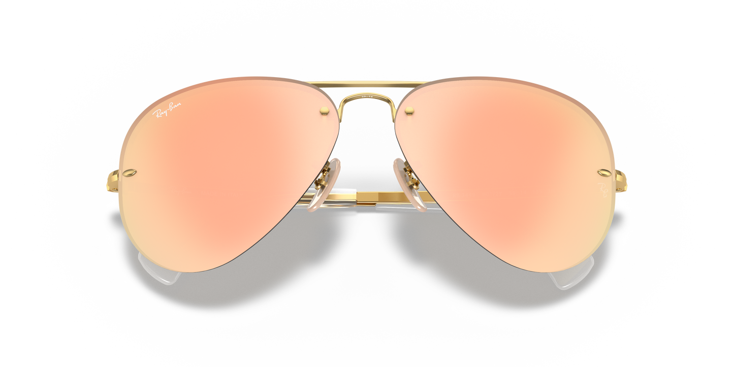 Ray-Ban RB3449 Oro arista Cobre espejeado