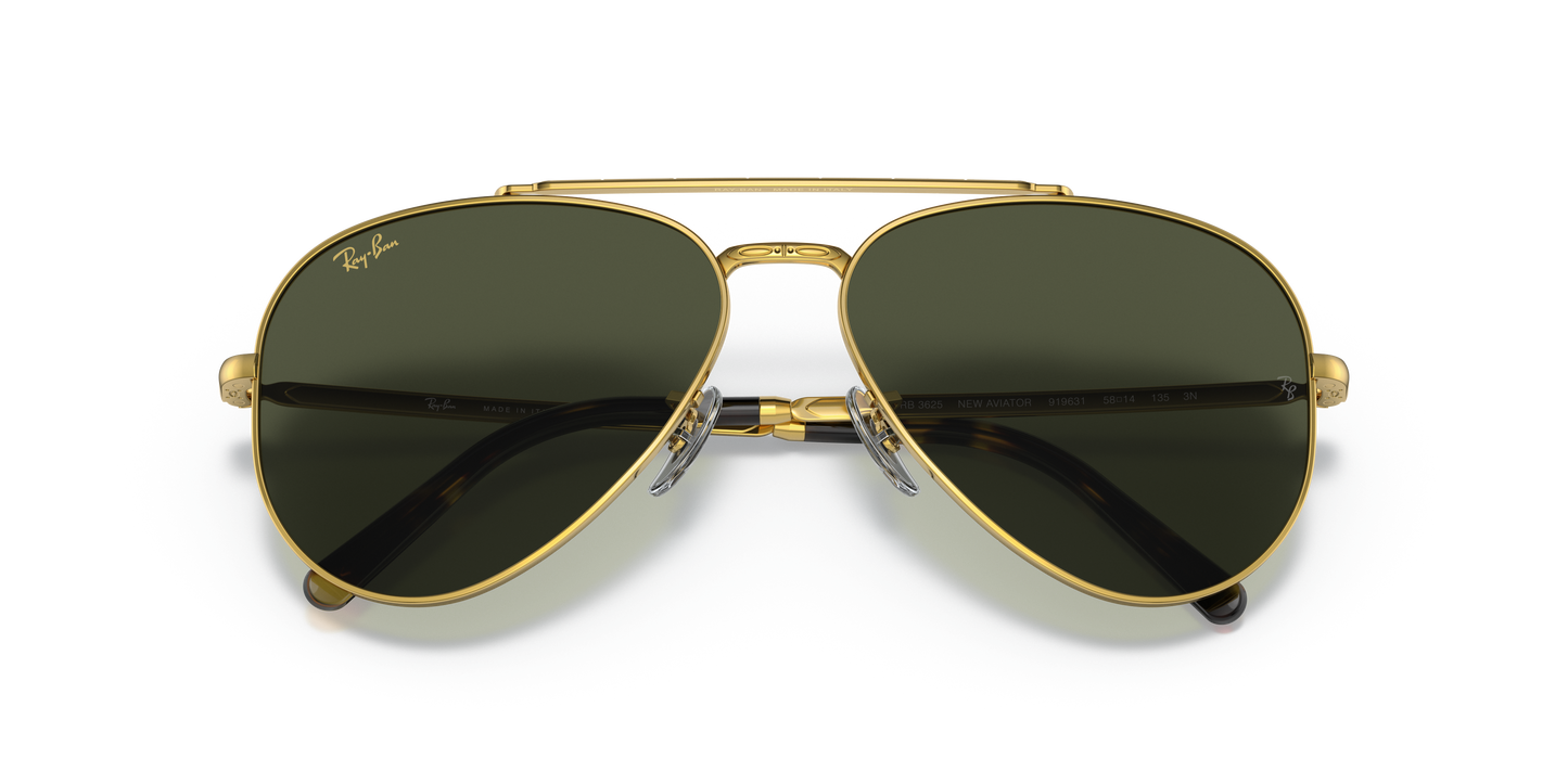 Ray-Ban New Aviator Legend Gold Green