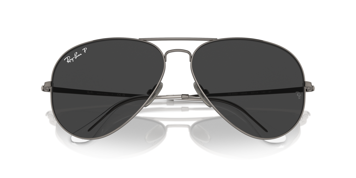 Ray-Ban Aviator Titanium Gun Metal Polar Black 4