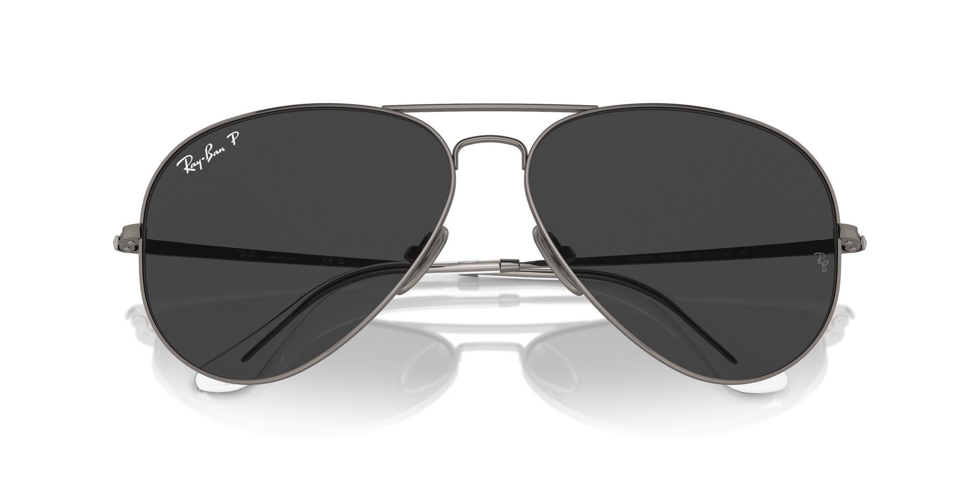 Ray-Ban Aviator Titanium Gun Metal Polar Black 4