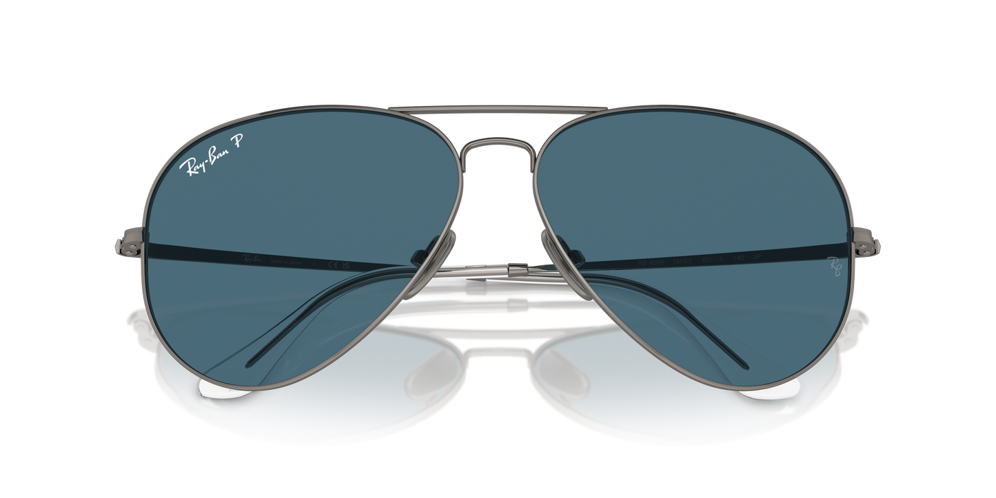 Ray-Ban Aviator Titanium Gun Metal Polar Blue 3