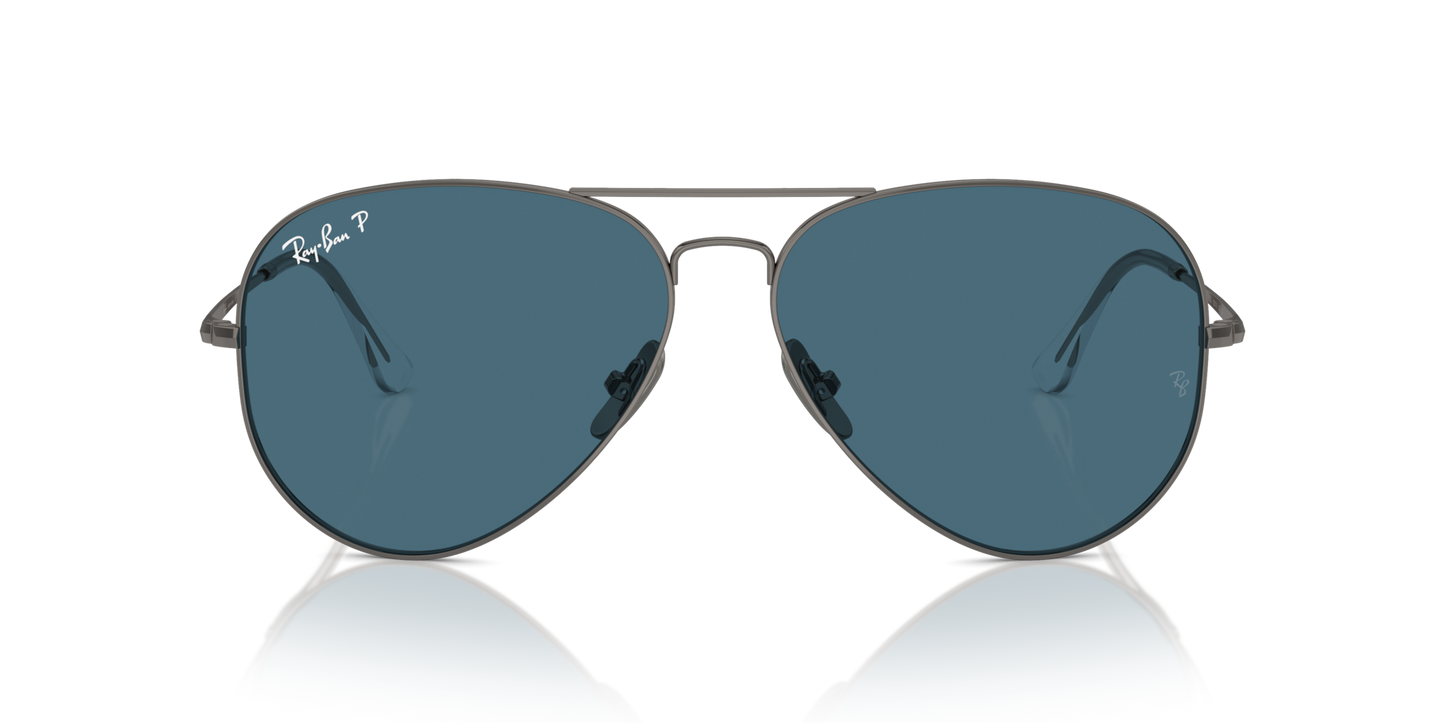 Ray-Ban Aviator Titanium Gun Metal Polar Blue 4