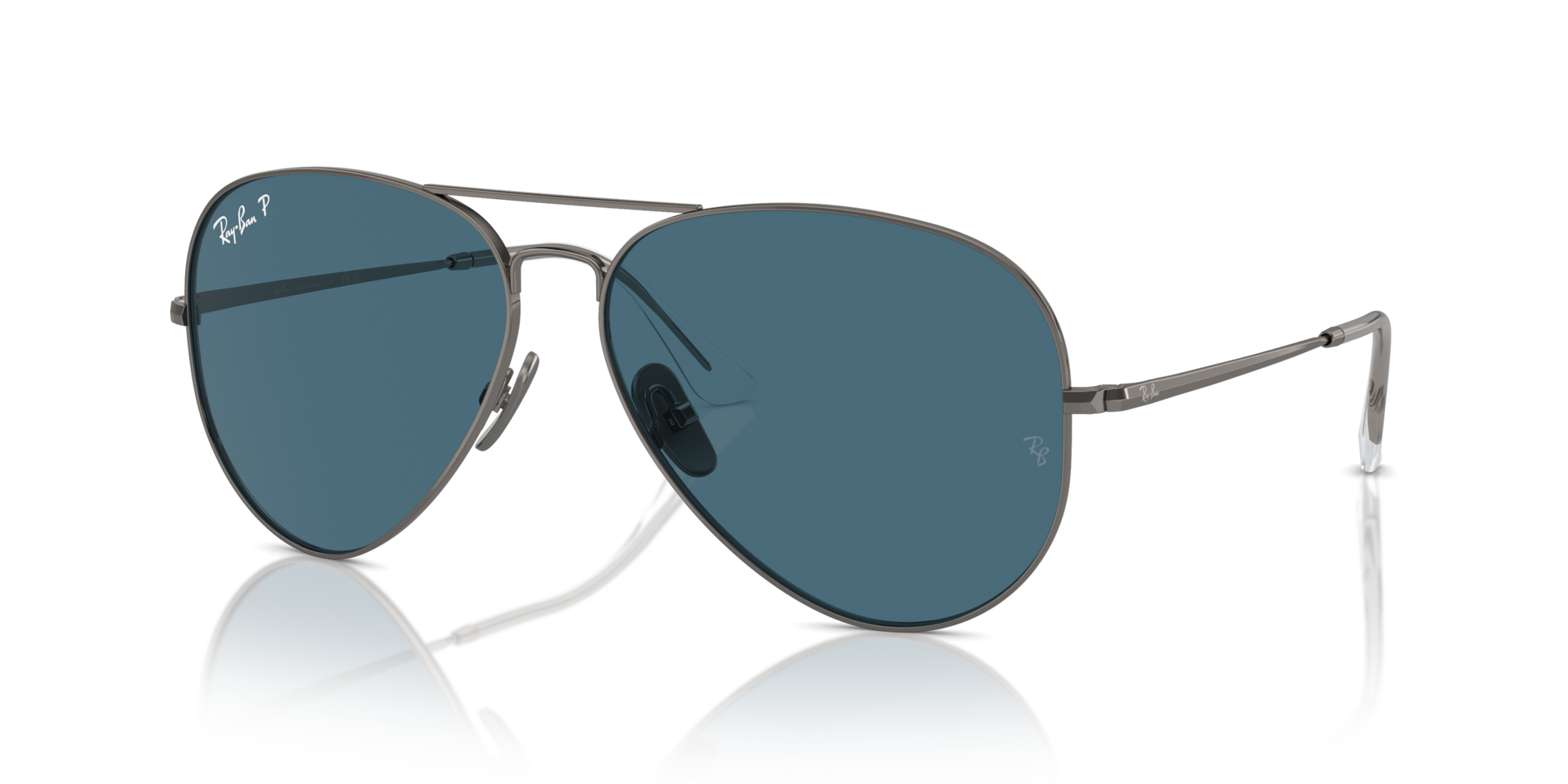 Ray-Ban Aviator Titanium Gun Metal Polar Blue