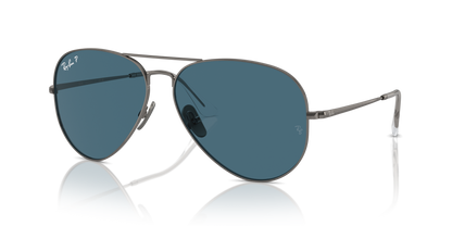 Ray-Ban Aviator Titanium Gun Metal Polar Blue